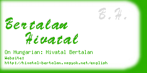 bertalan hivatal business card